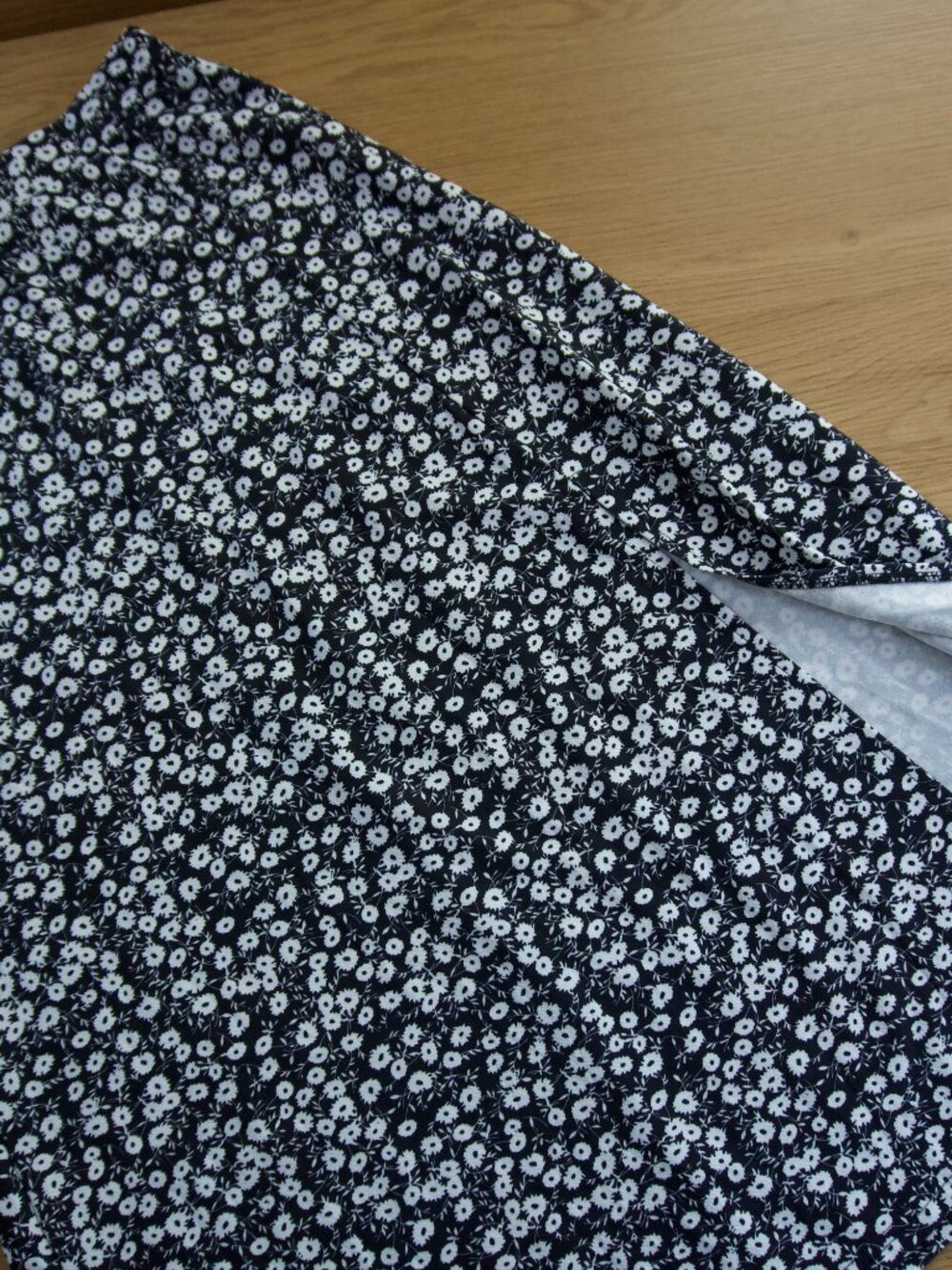Midi Black Floral Skirt